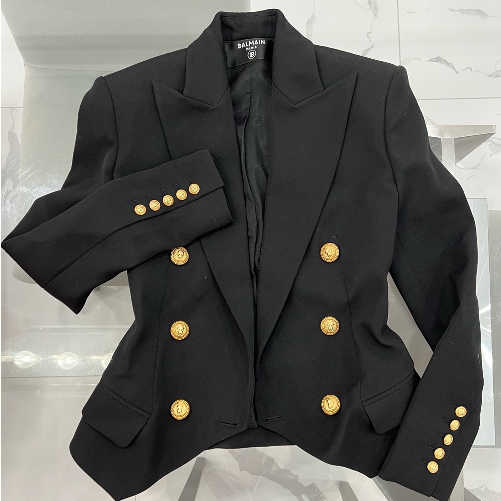 BALMAIN
Double-Breasted Wool-Twill Blazer